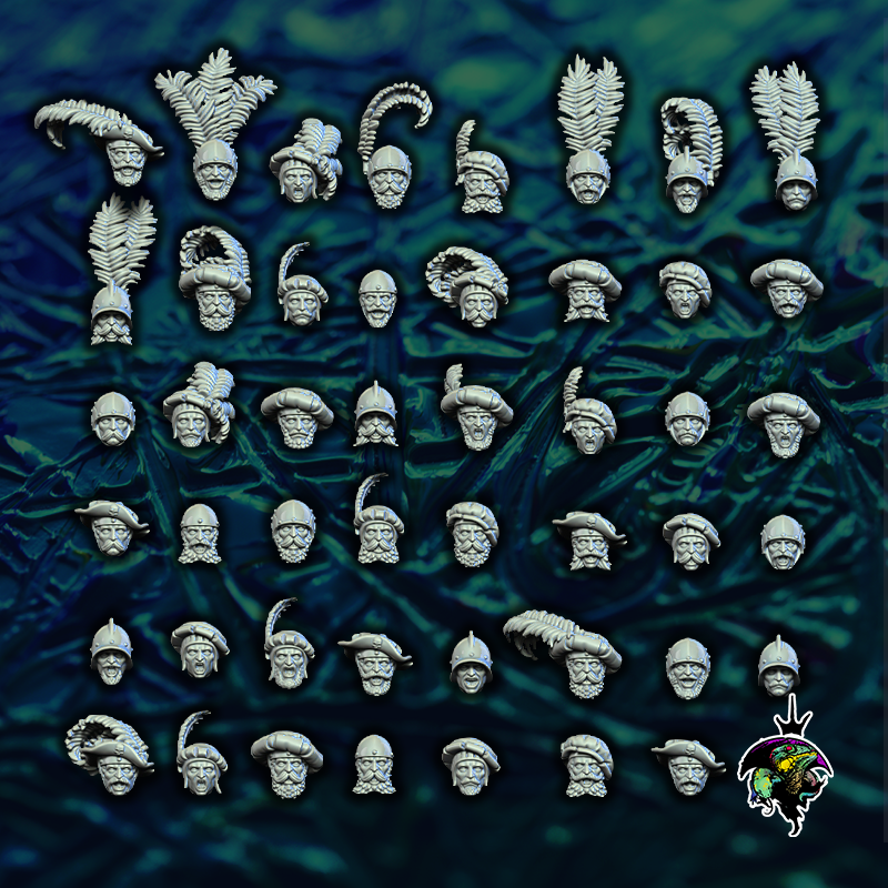 Set of 10 Landsknecht Heads