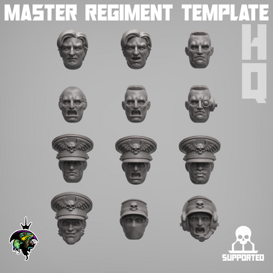 Master Regiment Template HQ Expansion Heads (12 pieces)