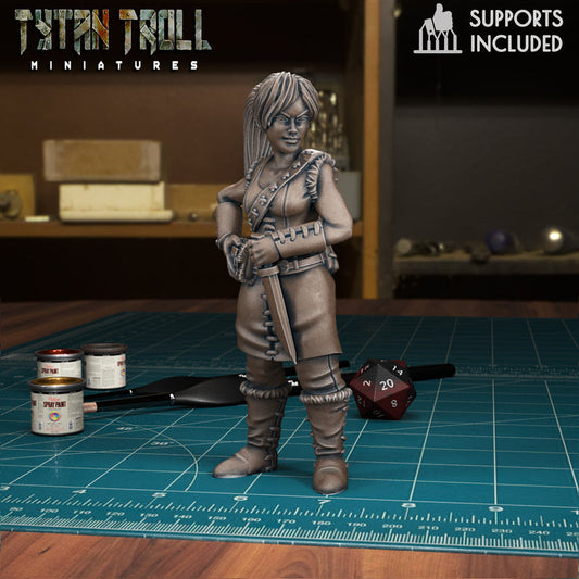 Female Archer Bandit 03 - TytanTroll Miniatures - DnD - Fantasy  - 32mm