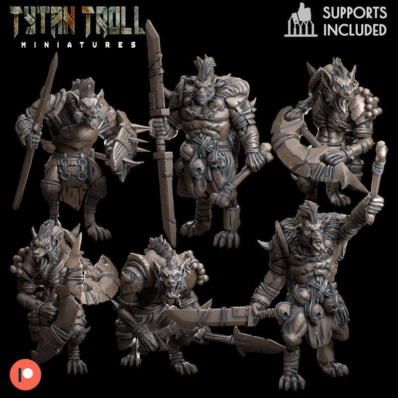 Gnoll Bundle - Frostgrave Pathfinder - Fantasy DND - TytanTroll Miniatures