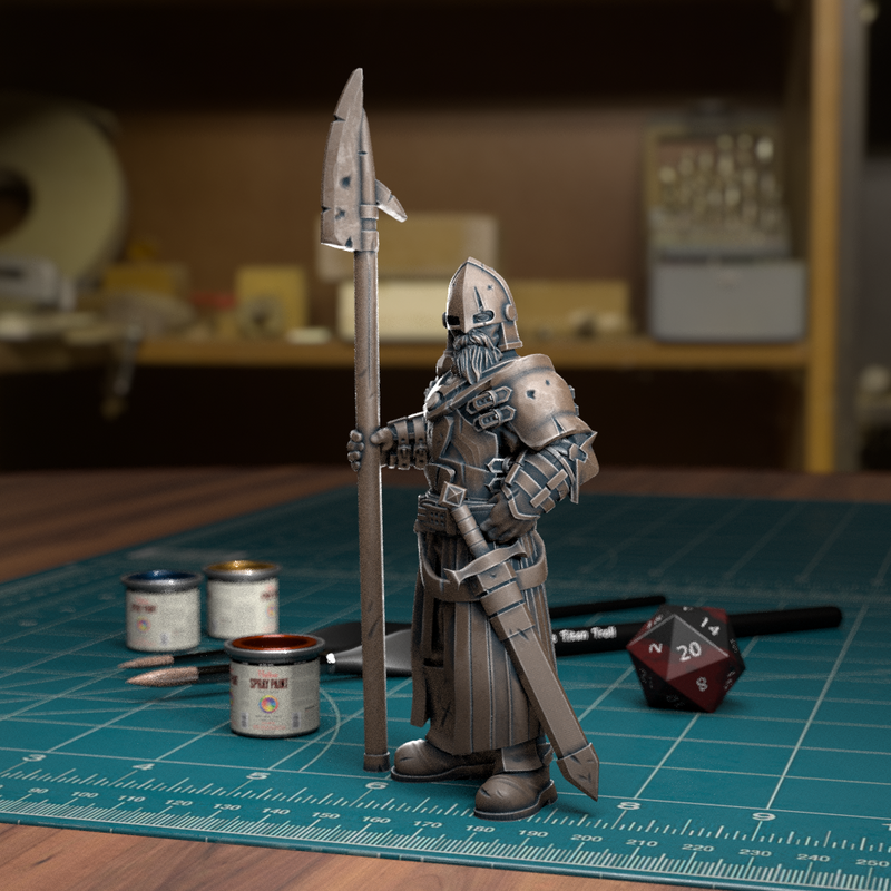 Town Guard Halberd - Frostgrave Pathfinder - Fantasy DND - TytanTroll Miniatures
