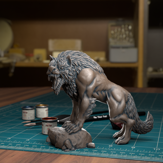 Wolf On A Rock - TytanTroll Miniatures - DnD - Fantasy