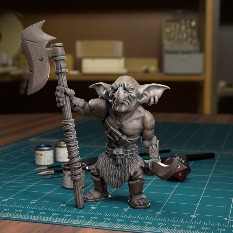 Goblin With A Cleaver Axe - TytanTroll Miniatures - DnD - Fantasy