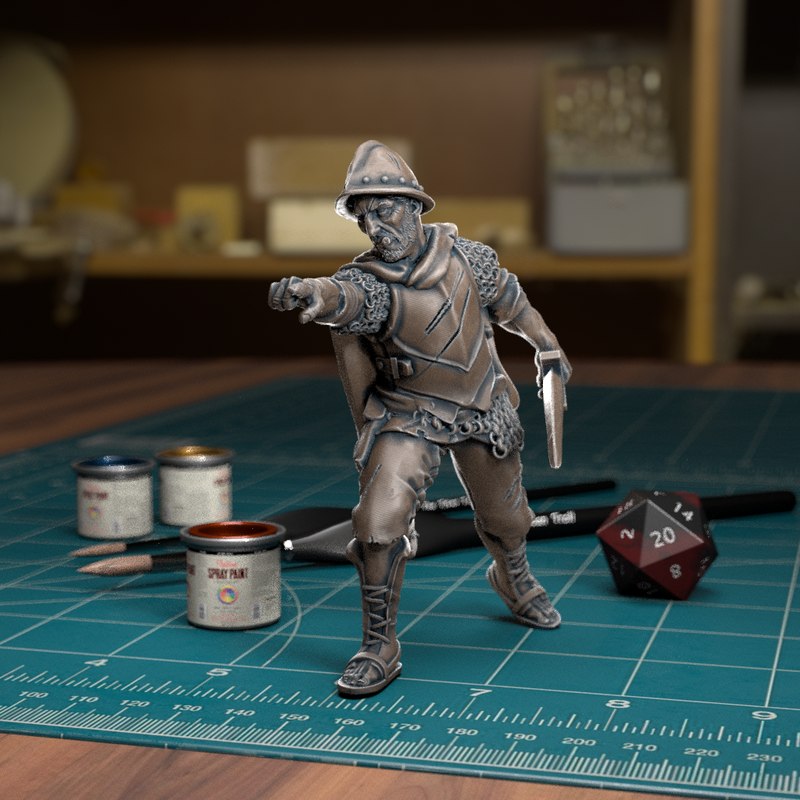City Guard Commander - Frostgrave Pathfinder - Fantasy DND - TytanTroll Miniatures