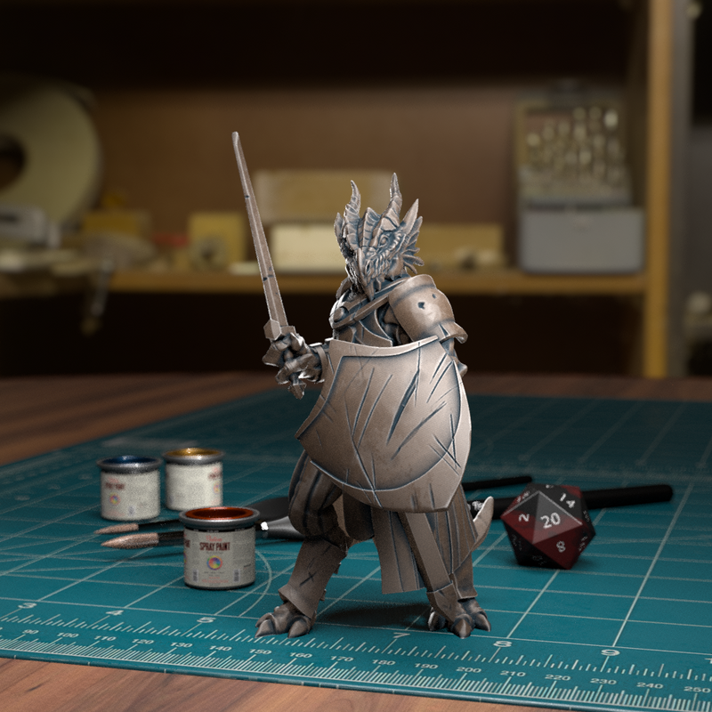 Dragonborn Town Guard - Frostgrave Pathfinder - Fantasy DND - TytanTroll Miniatures
